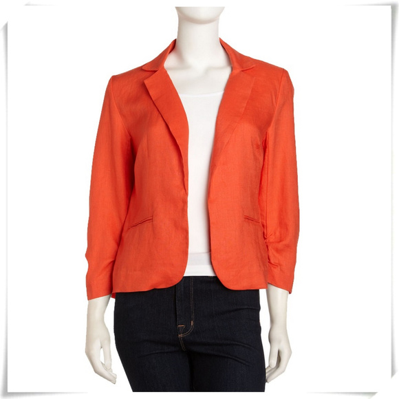 Neiman Marcus Jackets & Blazers - Neiman MarcusThree-Quarter Sleeve Linen Jacket